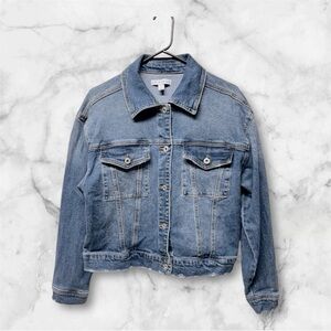 AND NOW THIS Women's Boxy Denim Jacket sz small oversized